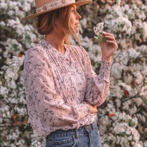 Sheer Floral Boho Blouse